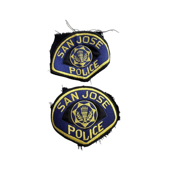 Set of 2 Vintage San Jose Police Patches 3.5" Embroidered Collectible Badges - Picture 1 of 3